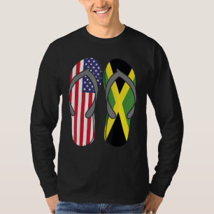 Jamaican American Flag Sandals USA Jamaica Root Pr T-Shirt
