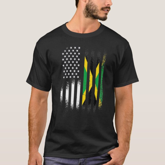 Jamaican American Hispanic Heritage Month Patriot  T-Shirt (Front)