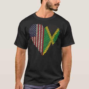Jamaican American Love Jamaica And Usa 4 T-Shirt