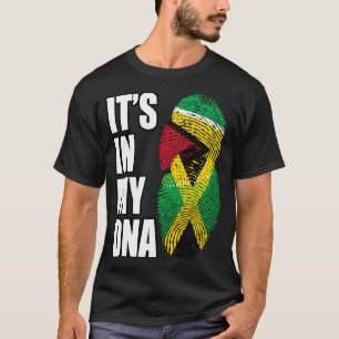 Jamaican And Guyanese Mix DNA Flag Heritage T-Shir T-Shirt