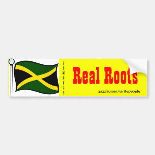 Jamaican  bumper stickers-real roots sticker