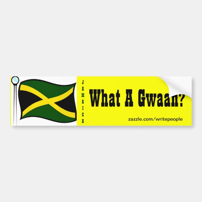 Jamaican  bumper stickers-what a gwaan bumper sticker (Front)