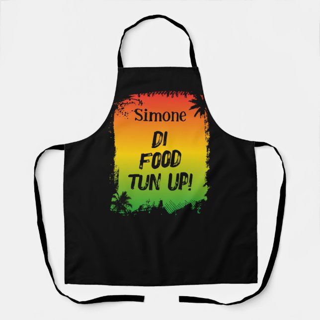 Jamaican Chef Food Quote Rasta Apron (Front)