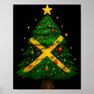 Jamaican Christmas Tree Design, Festive Holiday Gr Poster