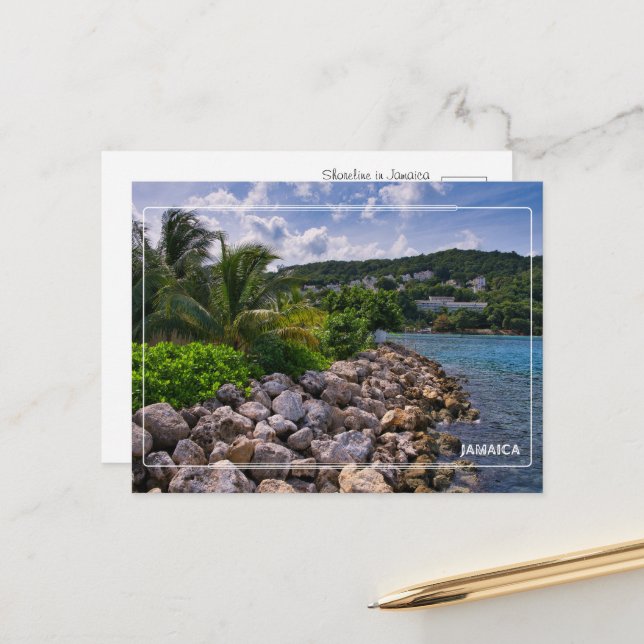 Jamaican Coastal Serenity Postcard (Front/Back In Situ)