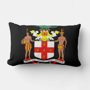 Jamaican Coat of arms Lumbar Cushion