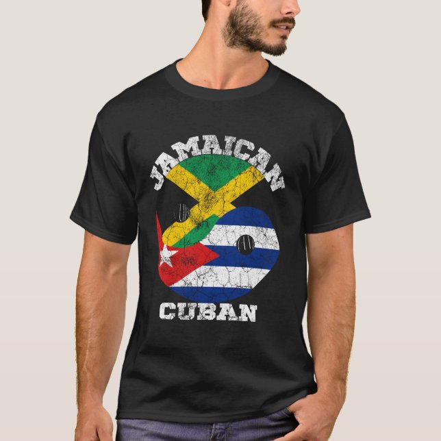 Jamaican Cuban Flag Cuba Jamaica Flag T-Shirt (Front)