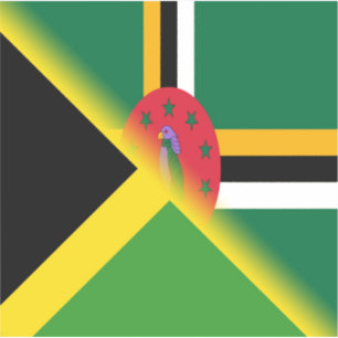 Jamaican Dominican Flag Half Jamaica Dominica