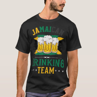 Jamaican Drinking Team Jamaica Flag Gift for Beer T-Shirt