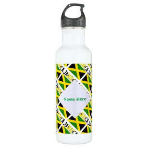 Jamaican Flag and Jamaica Tiled Personalised  710 Ml Water Bottle
