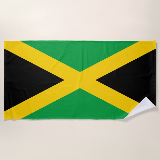 Jamaican Flag Beach Towel (Front)