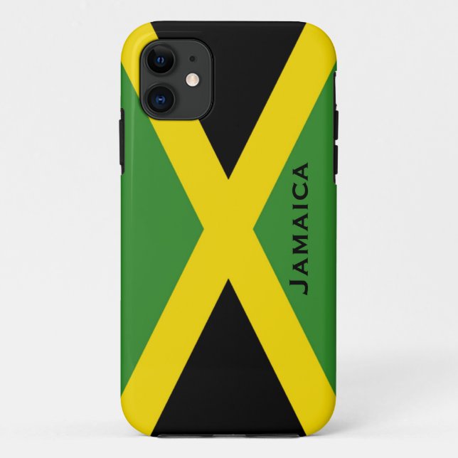 Jamaican Flag Black Green Yellow Jamaica Case-Mate iPhone Case (Back)