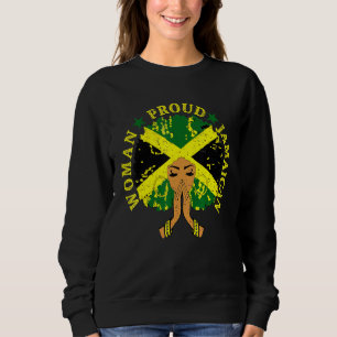 Jamaican Flag Black Woman Proud Jamaica Afro Sweatshirt