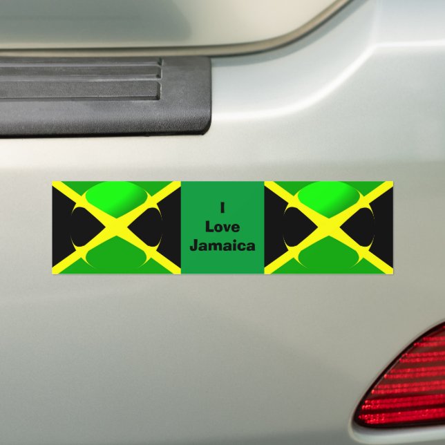 Jamaican Flag Bumper Sticker (On Car)