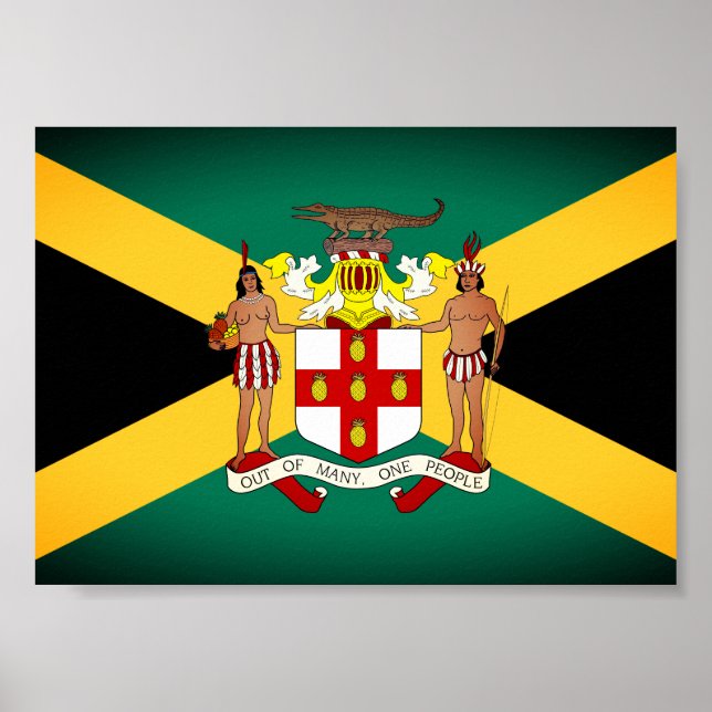 Jamaican Flag/ Coat of Arms Poster (Front)