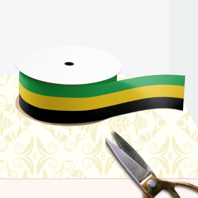Jamaican flag colours ribbon, Jamaica /sports Grosgrain Ribbon (Creator Uploaded)