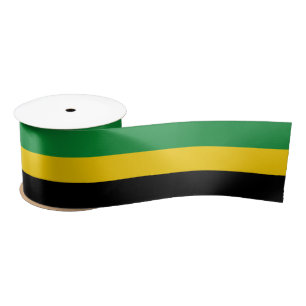 Jamaican flag colours ribbon, reggae, Jamaica Satin Ribbon