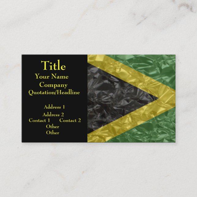 Jamaican Flag - Crinkled Business Card (Front)