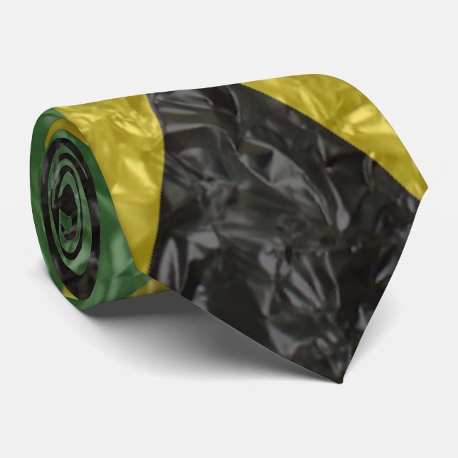 Jamaican Flag - Crinkled Tie (Rolled)