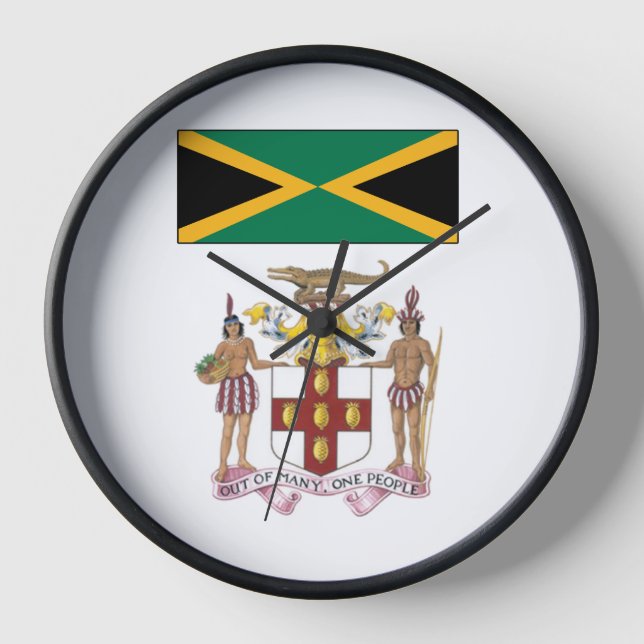 Jamaican Flag & Cultural Symbols Pride  Clock (Front)
