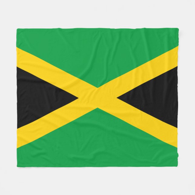 Jamaican Flag Fleece Blanket (Front (Horizontal))