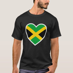 Jamaican Flag Heart Love Jamaica  Women Men Kids T-Shirt