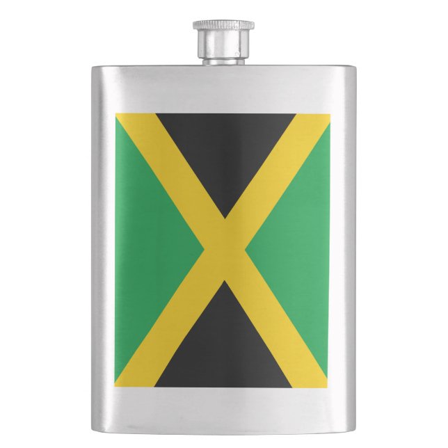 Jamaican Flag Hip Flask (Front)