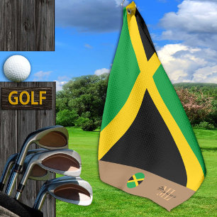 Jamaican flag & Jamaica, monogrammed sports / Golf Towel