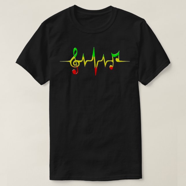 Jamaican Flag Jamaica Souvenir rasta heartbeat aun T-Shirt (Design Front)