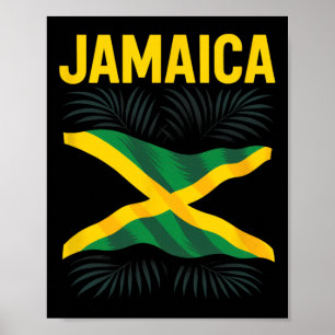 Jamaican Flag Jamaica Souvenir Travel Vacation Poster