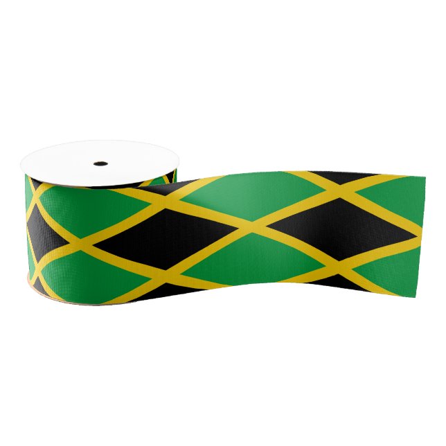 Jamaican Flag & Jamaica travel, holiday/sports Grosgrain Ribbon (Spool)