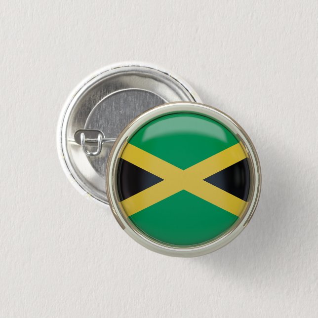 Jamaican Flag    Keychain 3 Cm Round Badge (Front & Back)