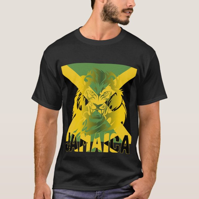 Jamaican Flag Lion of Judah One Love T-shirt (Front)