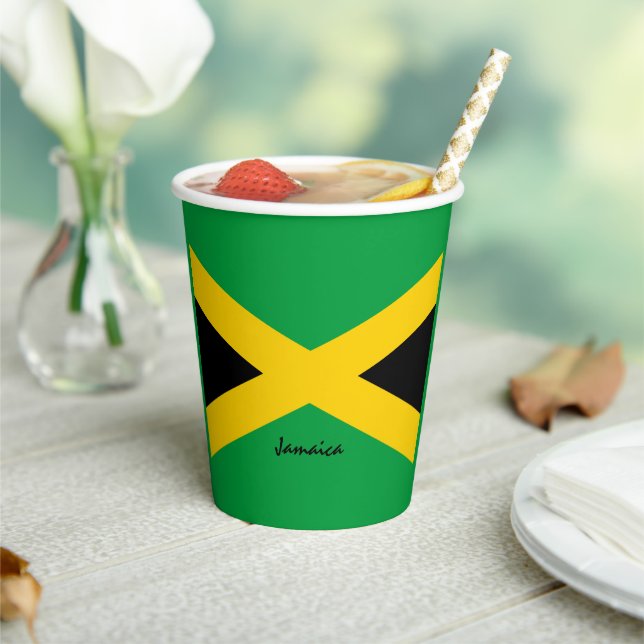 Jamaican Flag paper cups, Jamaica party /sports Cups (Insitu)