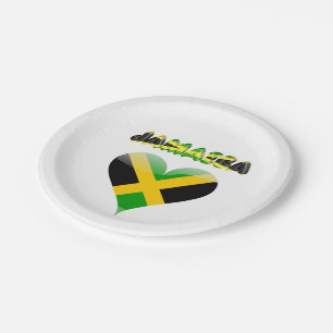 Jamaican flag paper plate