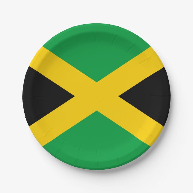 Jamaican Flag Paper Plate (Front)
