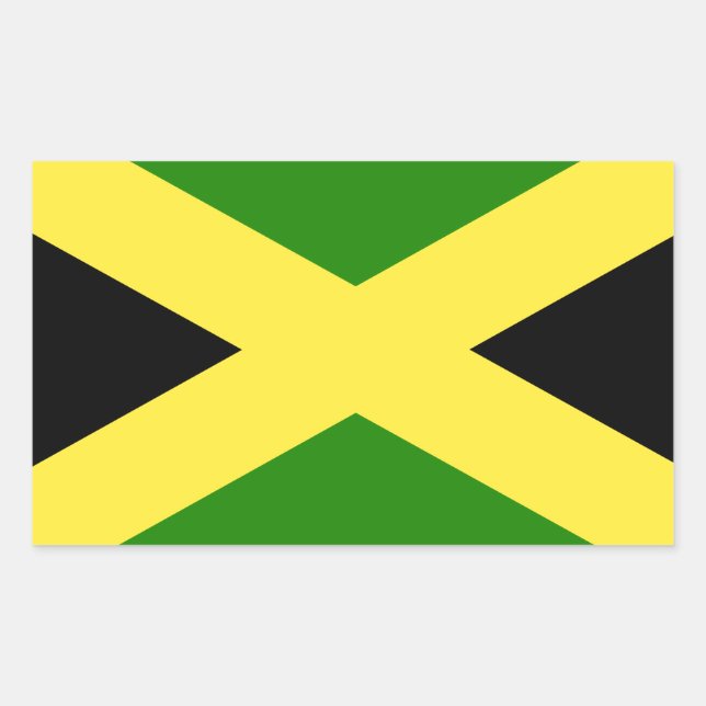 Jamaican Flag Rectangular Sticker (Front)