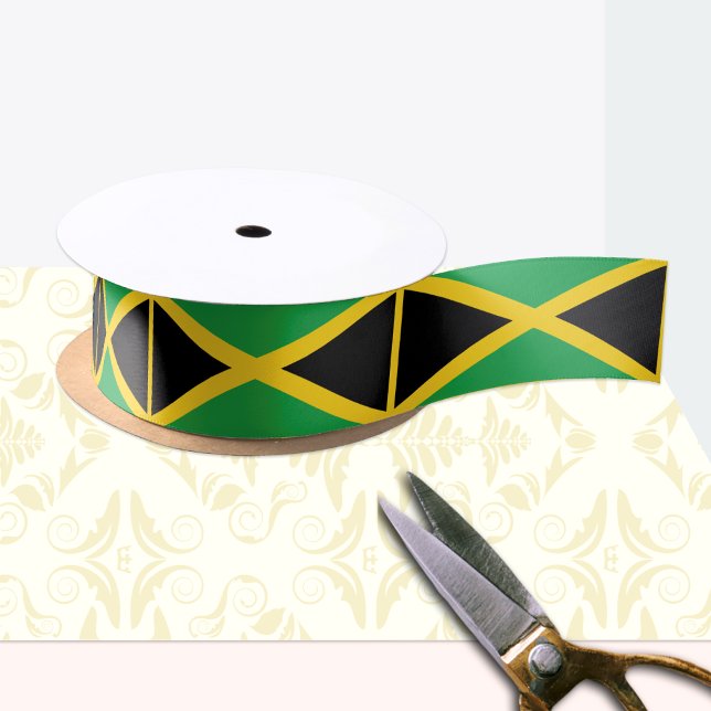 Jamaican Flag ribbon, Jamaica fashion /sports Satin Ribbon (Creator Uploaded)