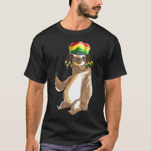 Jamaican Flag Sloth Hair Funny Gift Women Men Kids T-Shirt