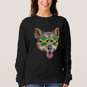 Jamaican Flag Swedish Vallhund Dog Jamaica Pocket Sweatshirt