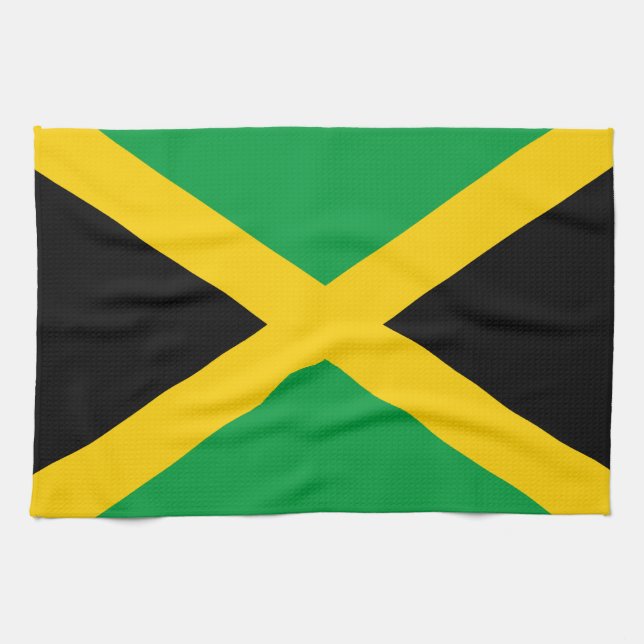 Jamaican Flag Tea Towel (Horizontal)