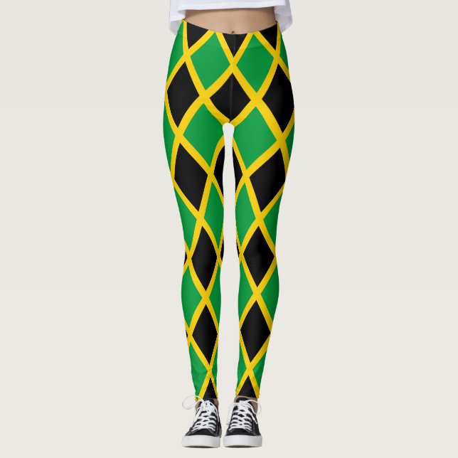 Jamaican Flag tiled Leggings (Front)