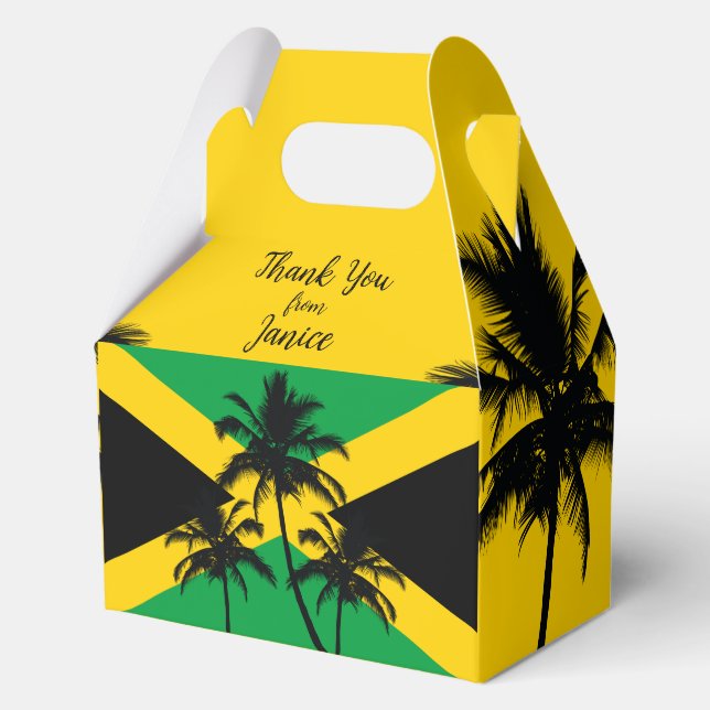 Jamaican Flag Tropical Thank You Favour Box (Front)