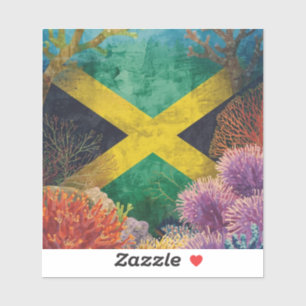 Jamaican flag under water