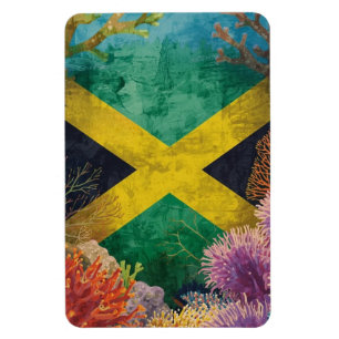 Jamaican flag under water magnet