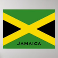 Jamaican Flag with Jamaica Word World Flags