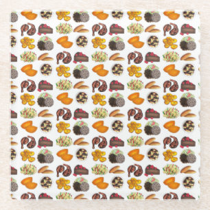 Jamaican Foods Caribbean Island Cuisine Print Glass Coaster