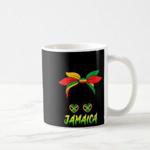 Jamaican Girl Jamaica Flag Pride Black Woman Afro Coffee Mug