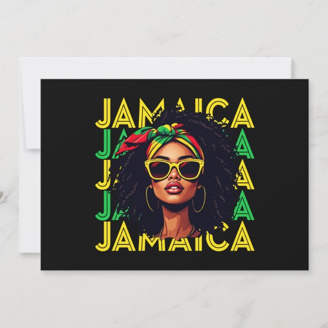 Jamaican Girl Jamaica Flag Proud Jamaican Women Invitation (Front)
