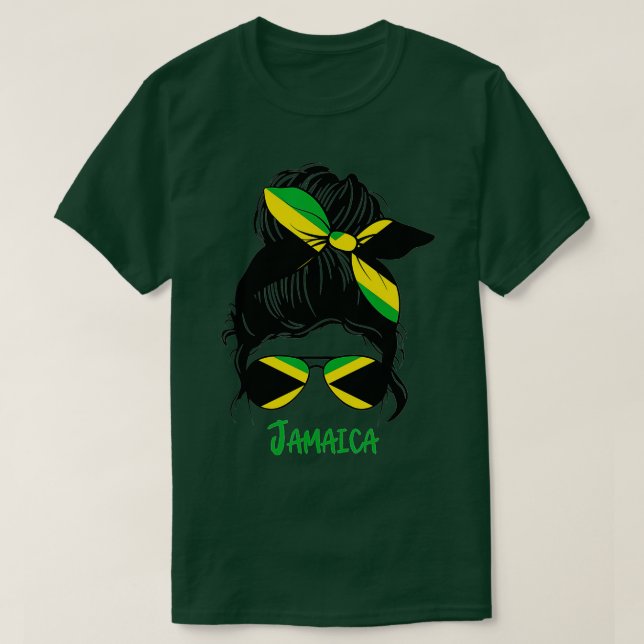 Jamaican Girl Jamaica girl Jamaica woman flag  T-Shirt (Design Front)